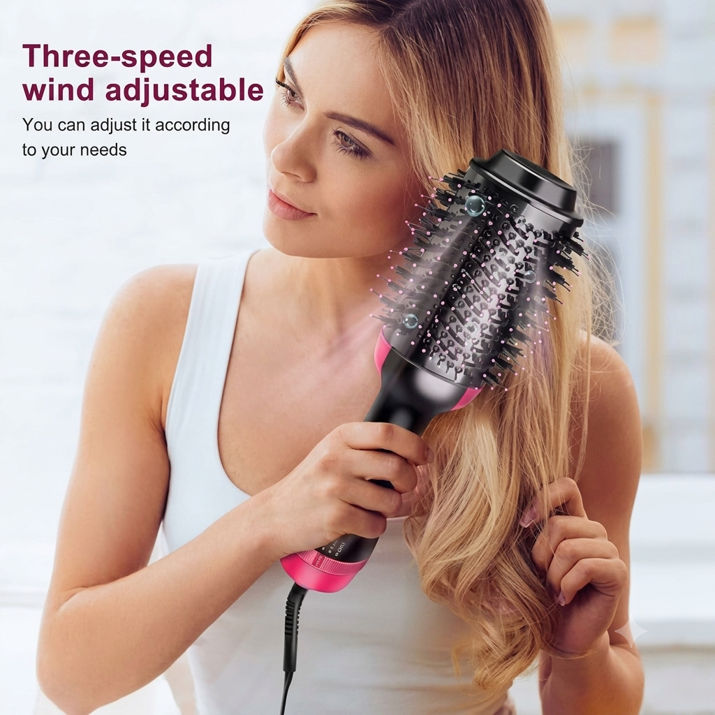 4-in-1 Hot Air Styler Brush – Dry, Curl & Straighten