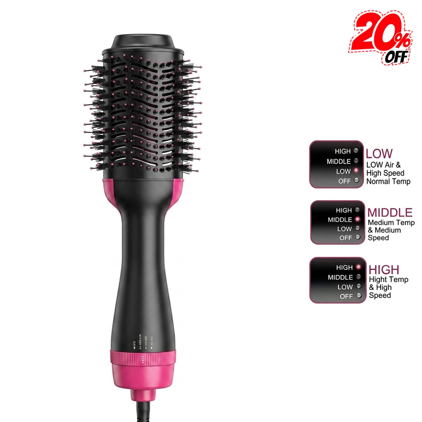 4-in-1 Hot Air Styler Brush – Dry, Curl & Straighten